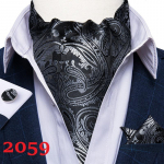 Meeste Ascot Lips Sinine Punane Cravat &auml;rile Paisley Silk Tie Hanr&auml;tik Mansetin&ouml;&ouml;bid Lipsukomplekt DibanGu AS-2059