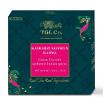Roheline Kashmiri Kahwa tee (16 pakk, 2 g), Kashmiri Saffron Kahwa roheline tee, TGL Co.