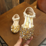 Suvine uus mood T&uuml;drukute kingad Rhinestone'ist l&auml;ikivad printsesskingad takjakingad &uuml;ksikud kingad Pearl Sequin tantsukingad 30