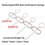 Dental Surgical Implant Bone Powder Collector Scraper MTA Bone Graft Injector Syringe Carrier Straight/Curved Tip 0.8/1.0/1.2mm  dentist Tools 1 piece 0.8mm straight