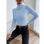 Naiste mood s&uuml;gis-talvine tavaline kampsun, kootud kilpkaelusega vabaaja &otilde;hukesed soonikuga džemprid, naiste pulloverid M