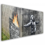 Kolmeosalise pildiga l&otilde;uenditr&uuml;kk Banksy Smog Boy Street 60x40 hall v&auml;rv