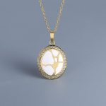 Klassikaline luksuslik idamaine ripats naistele valge kuubiktsirkooniumoksiidkollane peen mood naiste ehted k&auml;sitsi valmistatud emailiga naiste kampsun ketiga peoehted 45cm kollane