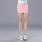 Suvine Denim Miniseelik Naiste Kommid V&auml;rv Korea &Uuml;le p&otilde;lve L&uuml;hikesed Seelikud Taskuteksad Pliiats Seelik Klubipidu L