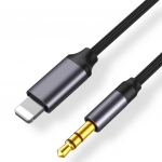 GIMIROAux kaabel 3,5 mm stereopistikuga kaabel helikaabel [1,5 M ] i-Phone to Aux kaabel - nailonist punutud lisajuhe autole, k&otilde;rvaklappidele hall v&auml;rv