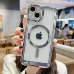 Luksuslik l&auml;bipaistev magnetiline Magsafe'i juhtmeta laadimis&uuml;mbris iPhone'i jaoks 14 13 12 11 Pro Max X Xs Xr p&otilde;rutuskindel silikoonkate for iphone 11 pro punane