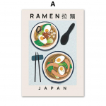 P&otilde;hjala plakatid ja tr&uuml;kised Ramen Nuudlid Tacod Pizza Sushi Seinakunst L&otilde;uend Piltide maalimine K&ouml;&ouml;gi S&ouml;&ouml;gitoa Kodukujundus A4 21x30cm No Frame