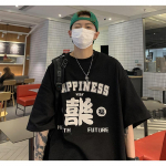 Meeste l&uuml;hikeste varrukatega T-s&auml;rgid Graafilise tr&uuml;kiga kirjaga Poolvarrukatega T-s&auml;rgid Pullover T-s&auml;rk Juhuslik T-s&auml;rk Meeste Korea Vabaaja Kaela Retro Topid M must
