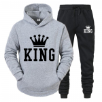 King Tracksuit Meeste Komplektid Talve kapuutsid P&uuml;ksid 2-osalised Jooksukapslid Meeste S&uuml;giss&auml;rk Spordi&uuml;likond S