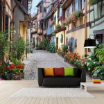 3D seinamaalingud Euroopa t&auml;nav Retro linnamaastik Fototapeet Elutuba Kohvik Restoran Taust Seinakaunistus Fresko 200 cm(W) x 140 cm(H)