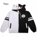Anime Cosplay kost&uuml;&uuml;m Unisex kapuutsiga dressipluus must valge karu pikkade varrukatega igap&auml;evane vabaaja mantel XXL