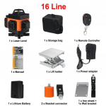 4000 mAh 16 rida roheline lasertase 4D 360 horisontaalne vertikaalne roheline laserkiire joone ehitamise m&otilde;&otilde;teriistad professionaalsed isetasanduvad