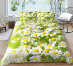 3D v&auml;ikese karikakra mustriga voodipesu, &uuml;heinimesevoodi t&auml;issuuruses taimse kr&uuml;santeemimustriga padjap&uuml;&uuml;r ja tekikate 2 v&otilde;i 3 mugav kodukaunistus EU Single 135x200cm yellow