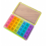 28 Rainbow Color Pill Box igan&auml;dalane kaasaskantav reisipillide korraldaja niiskuskindla disainiga suurte sektsioonidega
