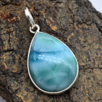 Larimari kalliskivist naiste ripats 925 sterlingh&otilde;bedast k&auml;sitsi valmistatud ehteripats kingituseks sinine