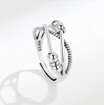Argent Sterling Silver 925 Bague Anti Stress Naiste S&otilde;rmused Fidget &Auml;revus S&otilde;rmus Anillo Antiestres Reguleeritavad Naiste Ehted