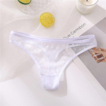 FINETOO M-XL naiste alusp&uuml;ksid Seksikad G-String Perspective Naiste Stringid Madala v&ouml;&ouml;kohaga alusp&uuml;ksid &otilde;&otilde;nsad seljaosaga naiste aluspesu XL valge