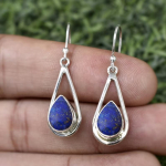 Solid 925 Sterling Silver Lapis Lazuli v&auml;&auml;riskivist naiste rippuvad k&auml;sitsi valmistatud k&otilde;rvar&otilde;ngad aastap&auml;eva kingituseks
