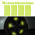 20 tk rattarummu helkurkleebised kriimustusvastased auto kere dekoratiivsed velje ribad, hoiatus, et auto mootorratas 20 x Green Sticker