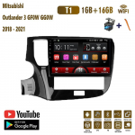 10-tolline Android-autoraadio Mitsubishi Outlander 3 GF0W GG0W 2018&ndash;2021 multimeediumipleier GPS-navigatsiooni stereo WIFI 1+16 GB