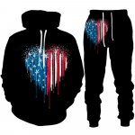 Sweet Love Heart 3D Prindiga meeste/naiste dressikomplektid vabaaja kapuutsi ja p&uuml;kstega 2 tk. Komplektid Oversize Pullover Trend Couple 5XL