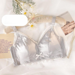 Suvine &otilde;huke sektsioon l&auml;ikiv mittej&auml;lgitav siidist satiin pehme hingav mitteterasest r&otilde;ngaga kogutud rinnahoidja 34/75BCD hall v&auml;rv