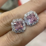 Diwenfu Aros Mujer Oreja valge teemant ehetega k&otilde;rvar&otilde;ngas naistele Bohemia Square h&otilde;be 925 ehted Orecchini topaas k&otilde;rvar&otilde;ngad roosa