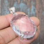 Valge topaasi v&auml;&auml;riskivi 925 Sterling h&otilde;be k&auml;sitsi valmistatud imeline ehteripats 1.77 Inches