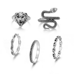 Kassipea Moodne madu s&otilde;rmus naiste &uuml;likond vintage loomade metallist s&otilde;rmus kullast ja h&otilde;bedast gooti ehted, geomeetrilised aksessuaarid h&otilde;be