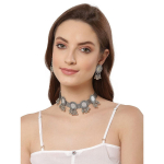 S&auml;rav Diva Fashion uusim stiilne uhke oks&uuml;deeritud h&otilde;bedane tribal Choker kaelakee ehtekomplekt naistele