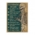 Tualettpaber L&otilde;busad hinnapakkumised Skelett Plakat Seinakunst L&otilde;uenditr&uuml;kk P&otilde;hjamaade vintage maalimine Vannituba Vannituba 21cm&times;30cm NoFrame