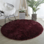 Punane vaip &uuml;mmargune pehme kohev vaip Soliidne mitmev&auml;rviline &uuml;mmargune diivanilaua vaip Palus lastetoa vaibad Shaggy m&auml;ngumatt Armas Diameter 60cm