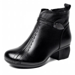 Retro &uuml;hev&auml;rvilised l&uuml;hikesed saapad ehtsast nahast 2023. aasta s&uuml;gistalvine &uuml;mmargune varvaspoolne t&otilde;mblukk K&otilde;rged kontsad vabaaja naistejalatsid 35 must