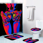 4 tk v&auml;rvilised du&scaron;ikardinate komplektid vannitoa jaoks libisemiskindlad vannitoavaibad kaas WC kate vannimatt Vannitoa komplekt 4Pcs