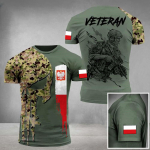 Meeste suvine l&uuml;hikeste varrukatega T-s&auml;rk 3D prinditud Poola s&otilde;dur Veteran Harajuku lahtine T-s&auml;rk Meeste &uuml;lisuured riided 6XL 2XL