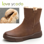 Naiste talvine naturaalsest nahast pl&uuml;&uuml;sist vooder suur keskmise s&auml;&auml;rega Martoni saapad, t&uuml;drukutele, mugavad soojad lamedad nahast saapad 39 pruun