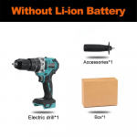 388VF 13mm 3-&uuml;hes harjadeta elektriline puurkruvikeeraja 520NM 20+2 p&ouml;&ouml;rdemomendiga akul&ouml;&ouml;ktrell 2 akuga Only machine