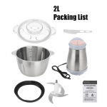 250W 2L/3L toidukvaliteediga roostevabast terasest elektriline lihaveski 220V toiduveski purustaja 2L