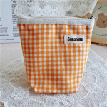 Uus v&auml;rviline ruuduline riidest hoiukott Kaasaskantav kosmeetikakott meigikott M&uuml;ndiv&otilde;tme huulepulk K&otilde;rvaklappide andmekaabli laadija korraldaja 15x14cm must