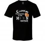 Love Pomeranian To The Moon And Back Koera karusnaha T-s&auml;rk S