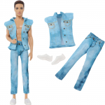 1 komplekt Nukur&otilde;ivad Ken Dolls Meestele Igap&auml;evaseks kandmiseks Mix Triibuline T-s&auml;rk S&auml;rk P&uuml;ksid P&uuml;ksid L&uuml;hikesed p&uuml;ksid Vabaaja riided Ken Doll Kid M&auml;nguasjade tarvikud