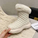 Talvised soojad lumesaapad Naiste moed PU-nahast karusnahast pl&uuml;&uuml;sist kingad Lamedad kontsad p&otilde;lvek&otilde;rgused saapad Must valged naiste pikad saapad Kingad 35