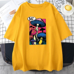 V&auml;rvilised neoonstiilis Mushroom Eat Me Prints Unisexi puuvillased T-s&auml;rgid Suvised hingavad T-s&auml;rgid Pehmed &uuml;lisuured Unisex l&uuml;hikeste varrukatega L