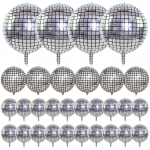 30 tk palliga &otilde;hupall 22  15  10  4D alumiiniumkilest &otilde;hupalliga peotarbed s&uuml;nnip&auml;evaks pulmakaunistusteks Silver laser 30 pieces