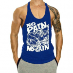 Meeste suvevest varrukateta Slim Fit Hip Hop Letter Print Pehme, veniv U-kaelus, higineelamine, vabaaja spordisaal, meeste p&uuml;ksid XL sinine