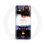 &Uuml;mbris Samsung Galaxy A10 Formula 1 Max Verstappen F1 Driveri jaoks, must punane ja kollane