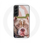 &Uuml;mbris Samsung Galaxy S21 FE Brown Pitbull Dog jaoks