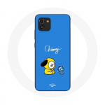 Coque pour Samsung Galaxy A03 Bangtan BTS BT21 Chimmy Jimin Fond Bleu