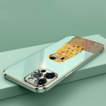 N56 Kiss by Gustav Klimt Design Golden Plating Edge Soft TPU telefoni&uuml;mbris iPhone 15 14 13 Pro Max 8 Xiaomi 13T Redmi Note 12S p&otilde;rutuskindel tagakaas for iPhone 11