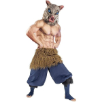 Anime Cosplay Kost&uuml;&uuml;m Halloweeni Peokost&uuml;&uuml;m Demon Slayer Kimetsu no Yaiba Hashibira Inosuke P&otilde;ll L brown